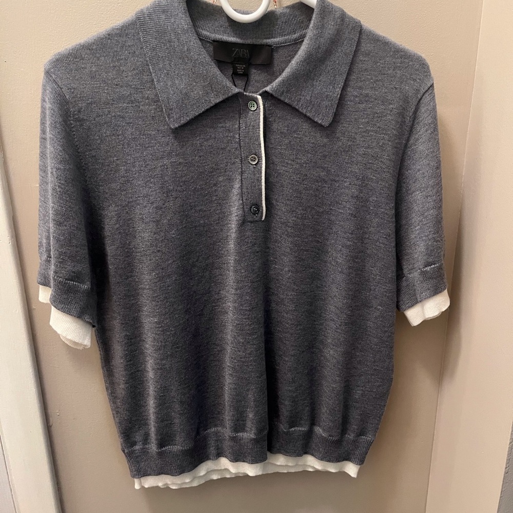 Zara Charcoal Polo Shirt